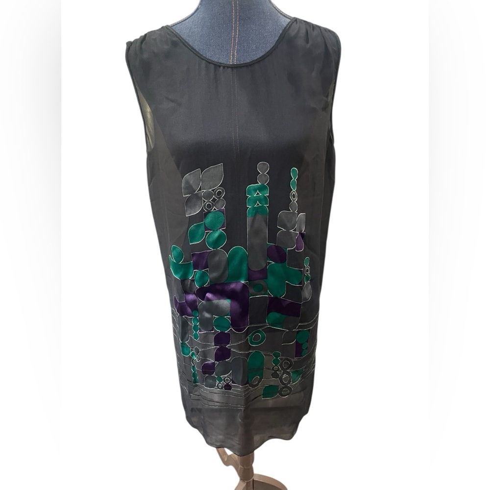 Leon Max Limited Edition Black Silk Blend Sheer Dress Size Medium